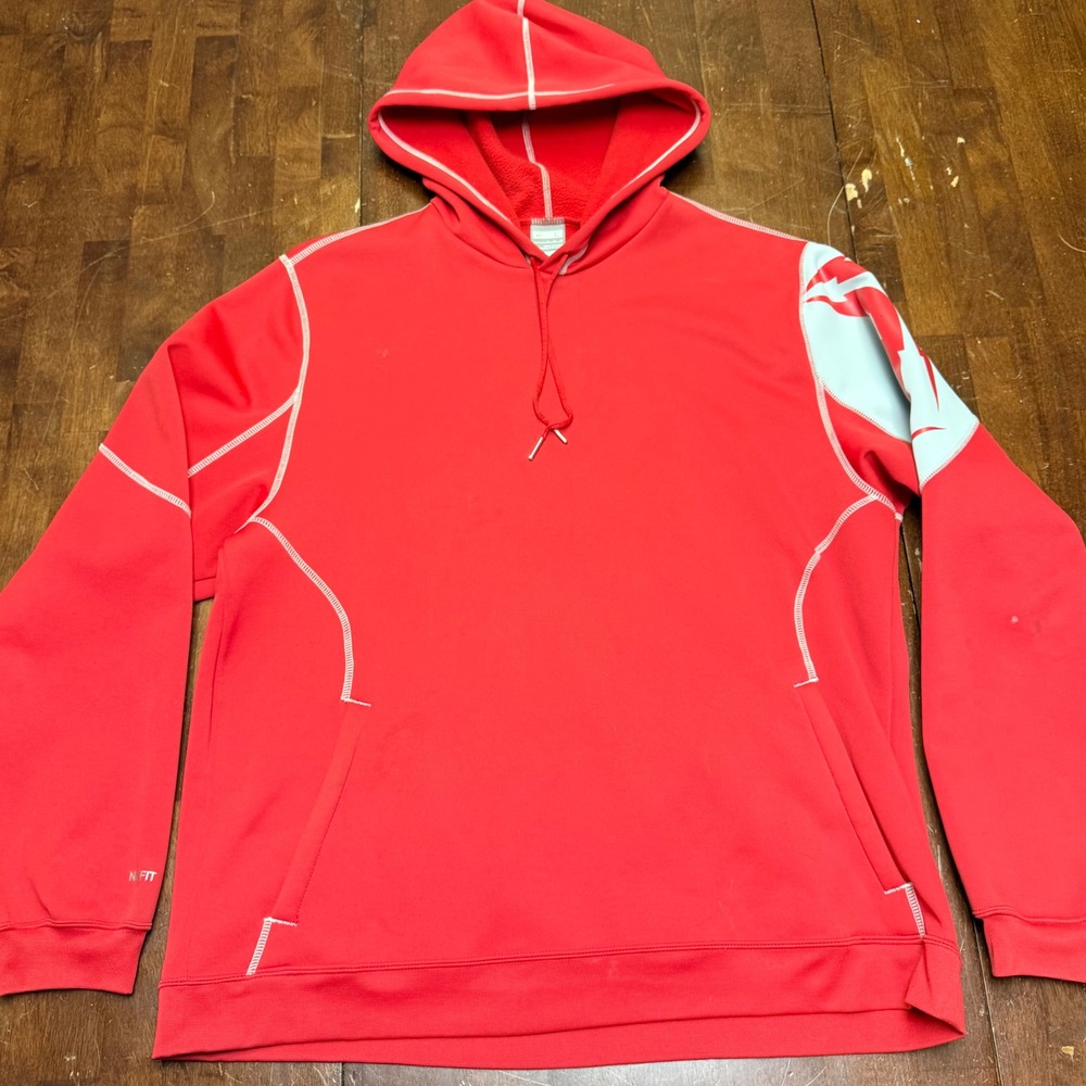 Nike Kobe Bryant Hoodie Mens L Red Therma Fit Mamba‎ Logo Stitch Sweatshirt